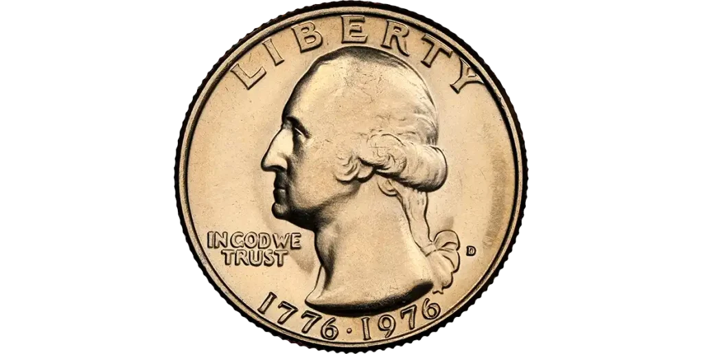 a quarter with a D mark.