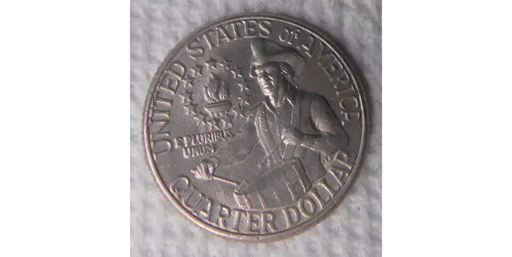 an off-centered quarter